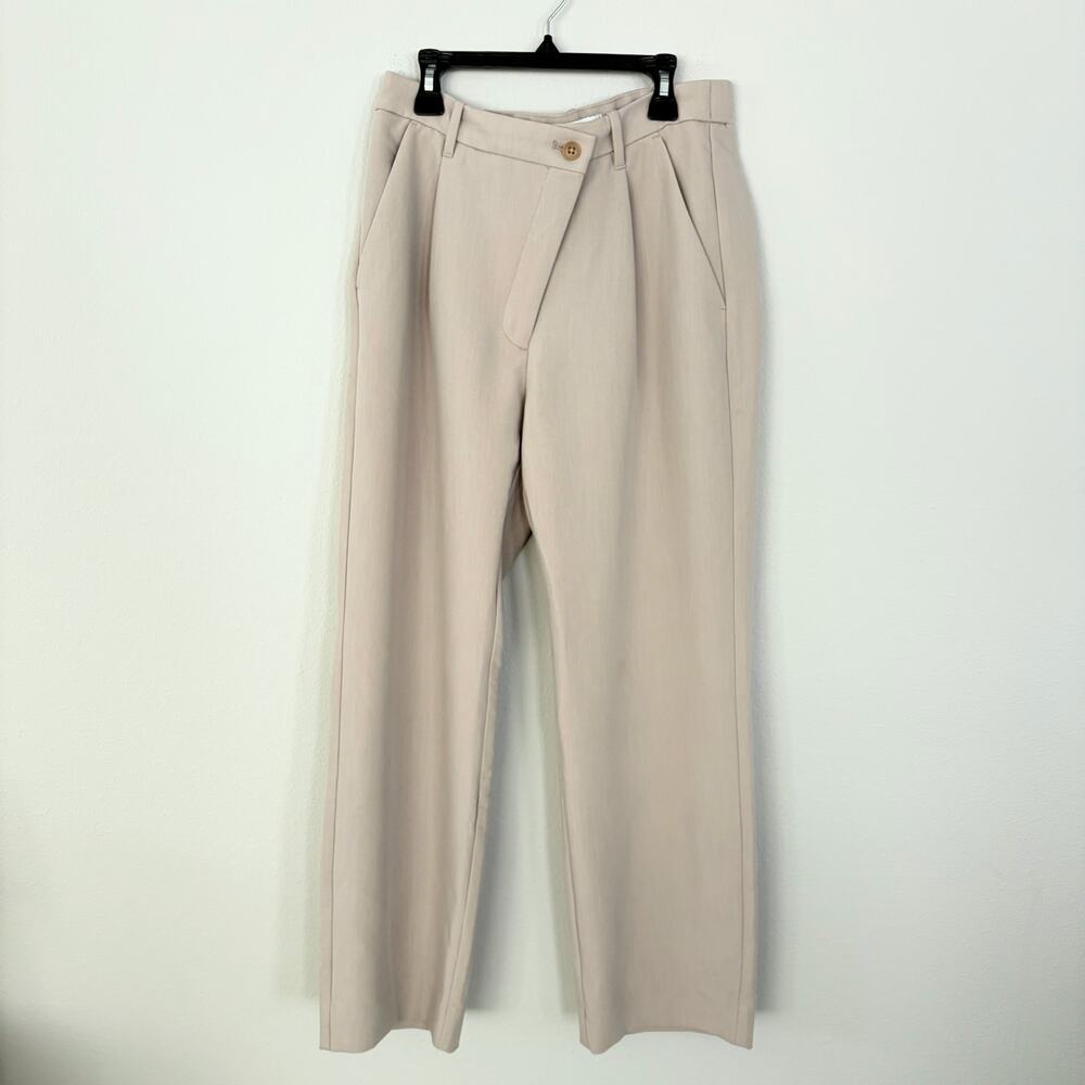 Abercrombie & Fitch Crossover Zipper Asymmetrical Wide Leg Trousers (6 SHORT)